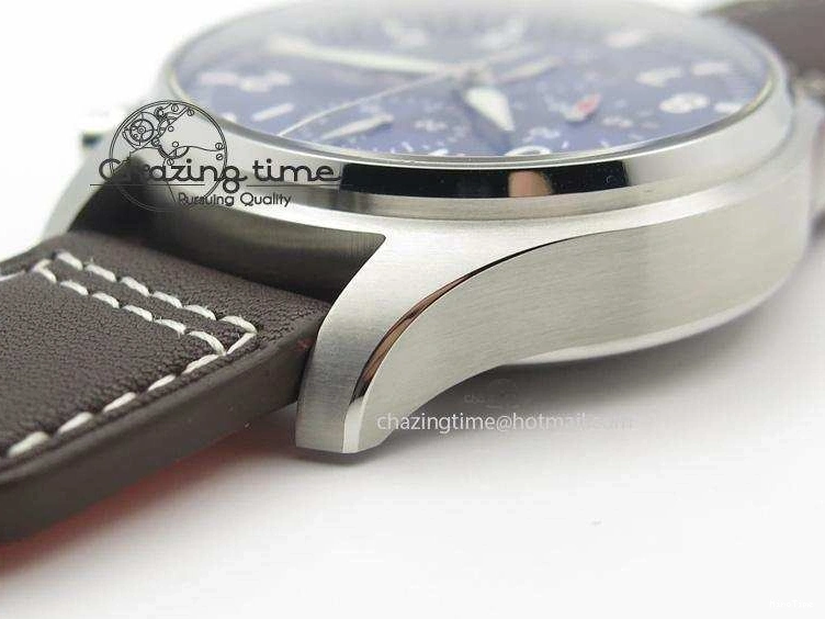 MIROTIME 0219 HighQuality Pilot Chrono 377714 “Le Petit Prince” ZF Best Edition Blue Dial On Brown Leather Strap A 7309